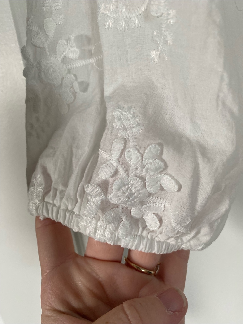Calypso St. Barth White Floral Eyelet Ruffle Blouse - Picture 5 of 5